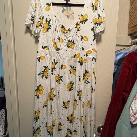 TORRID Lemon Dot Fit and Flare Dress - Picture 11 of 11